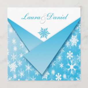 Himmel-Blau-und Weiß-Schneeflocken, die Einladung