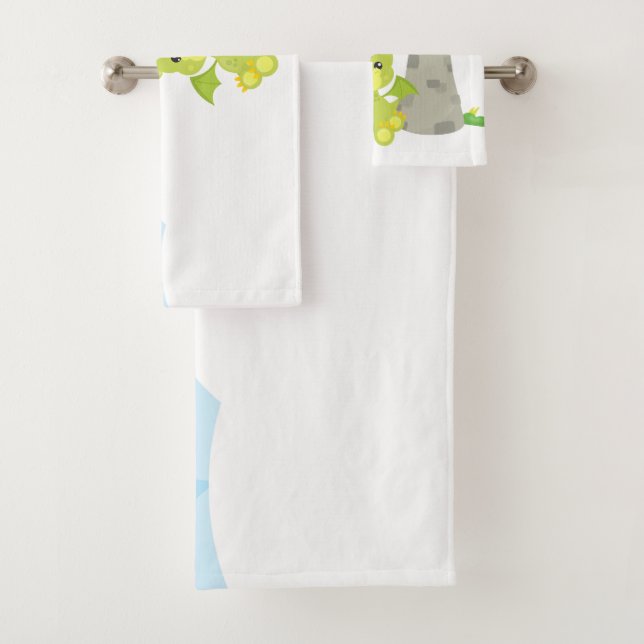 Himmel-Drache-Kindes personalisiert Badhandtuch Set (Insitu)