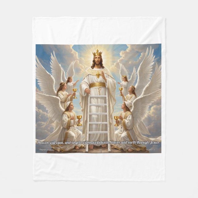 Himmel & Erde–Johannes 1:51 Mitteldecke Christlich Fleecedecke (Vorderseite)