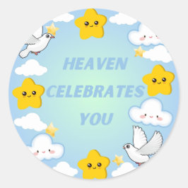 Himmel feiert Sie Christlich Runder Aufkleber