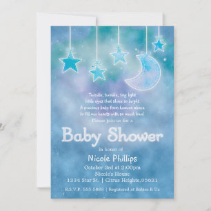 Himmel Galaxie Mond & Sterne BABY SHOWER Einladung