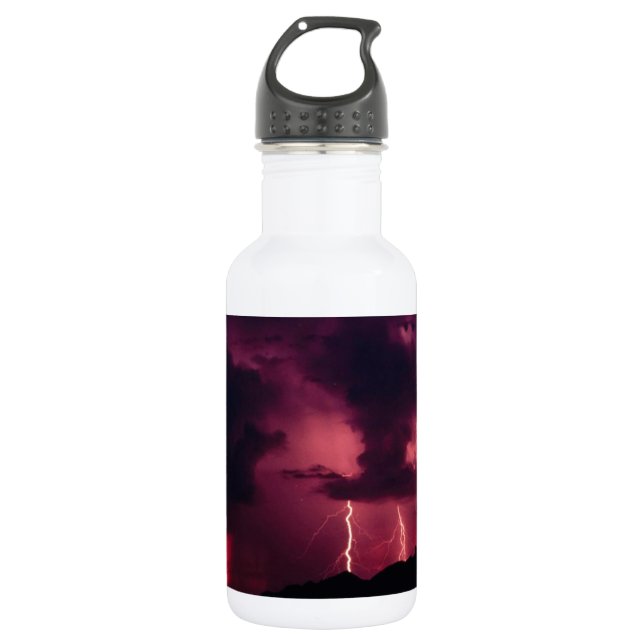Himmel-Gewitter-Berge Edelstahlflasche (Vorderseite)