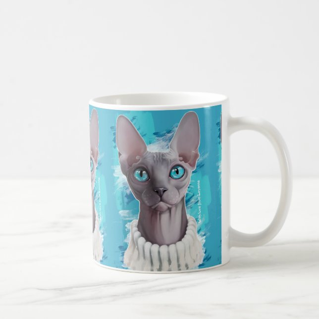 Himmel in den Augen (Sphynx Katze) Kaffeetasse (Rechts)