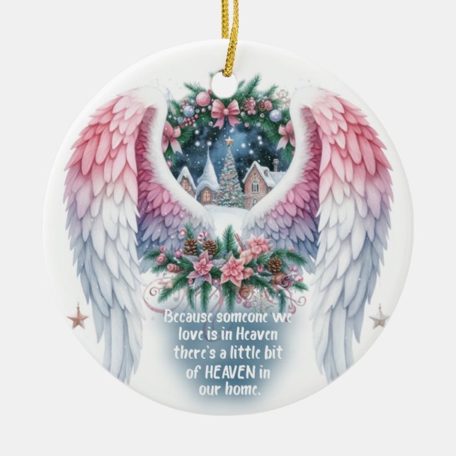 Himmel in unserer Zuhause Angel Wings Keramik Ornament (Vorne)