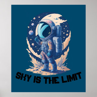 Himmel ist das Limit mit mit Astronaut Poster
