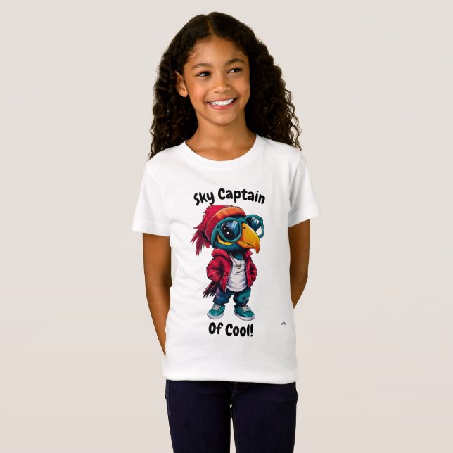 Himmel Kapitän von Cool! - Trendy Bird Themed Appa T-Shirt (Vorne ganz)