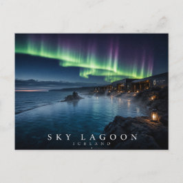 Himmel-Lagune Geothermie-Ozeanblick Island Aurora Postkarte