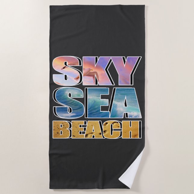 Himmel, Meer, Strand Strandtuch (Vorderseite)