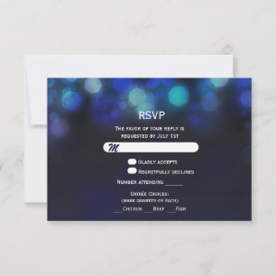 Himmel-Midnight-Bokeh-Lichter-RSVP-Hochzeitskarte- RSVP Karte