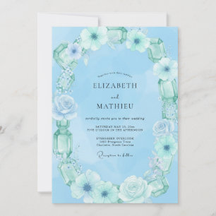 Himmel-Minz-Blüten-Hochzeit Einladung