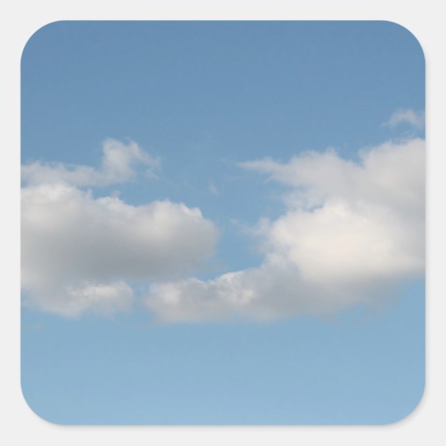 Himmel mit Wolken. Quadratischer Aufkleber (Vorderseite)