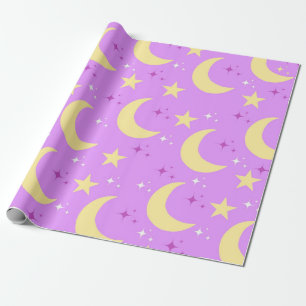 Himmel Mond Sterne Muster Geschenkpapier