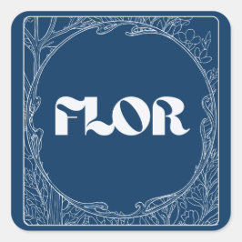 Himmel Nachtblumen-Blumenhändler-Logo-Aufkleber Quadratischer Aufkleber