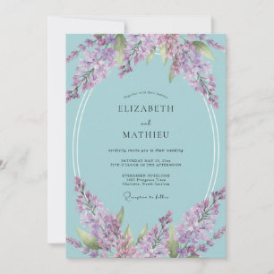 Himmel Purpur Wisteria Hochzeit Einladung