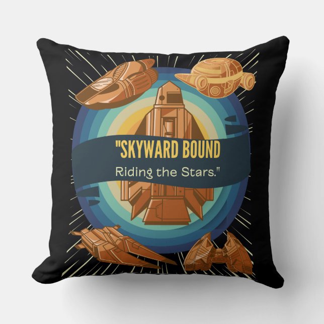 Himmel, REITEN AUF DEM STERNSCHIFF Kissen (Vorderseite)