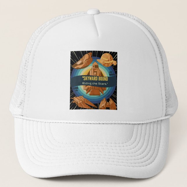 Himmel, REITEN AUF DEM STERNSCHIFF Truckerkappe (Vorderseite)