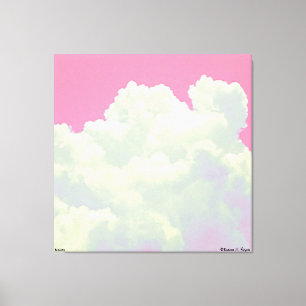 Himmel - Rosa Wolken - Stretchierte Leinwand Print