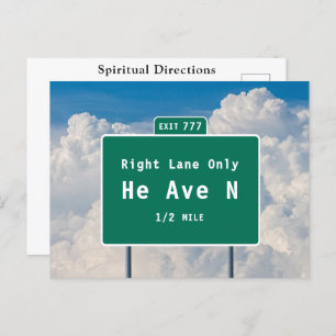 Himmel spirituelle Richtungen Freeway Exit Travel Postkarte