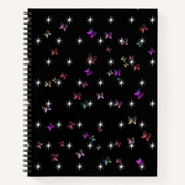 Himmel Sterne Schmetterling  Notizbuch (Vorderseite)