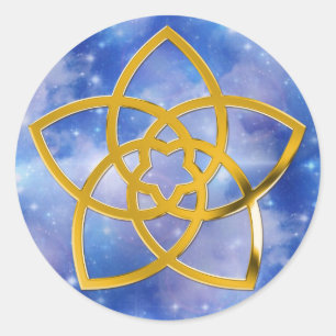 Himmel Symbol-Venus-Blume/GOLD Runder Aufkleber