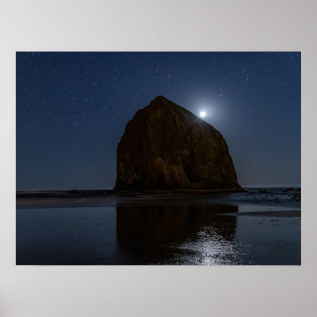 Himmel über dem Haystack Rock | Cannon Beach, Oreg Poster (Vorne)
