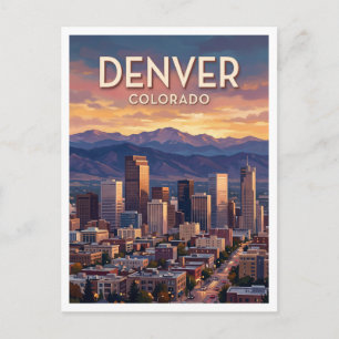 Himmel über der Innenstadt von Denver in der Dämme Postkarte