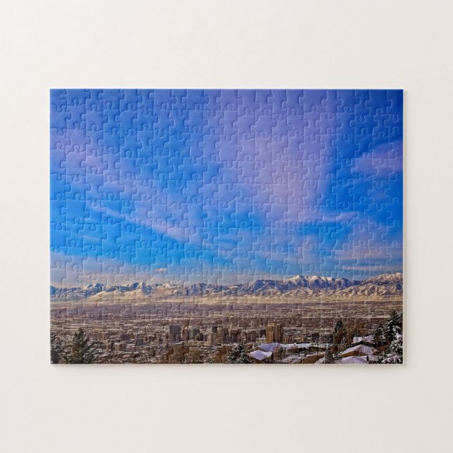 Himmel über Salt Lake City, Utah - 11x14 - 252 pc Puzzle (Horizontal)