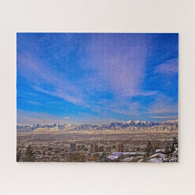 Himmel über Salt Lake City, Utah - 16x20 - 520 pc Puzzle (Horizontal)