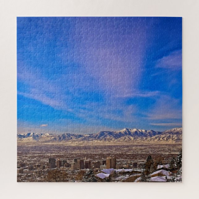 Himmel über Salt Lake City, Utah - 20x20 - 676 pc Puzzle (Vertikal)