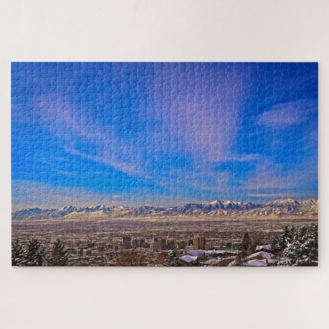 Himmel über Salt Lake City, Utah - 20x30 - 1014 pc Puzzle (Horizontal)