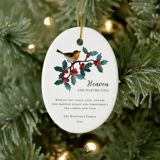 Himmel und Natur Sing Bird zu Heiligabend Keramik Ornament (Baum)