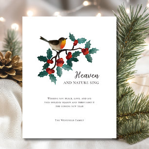 Himmel und Natur Sing Winter Bird Heilige Weihnach Feiertagskarte