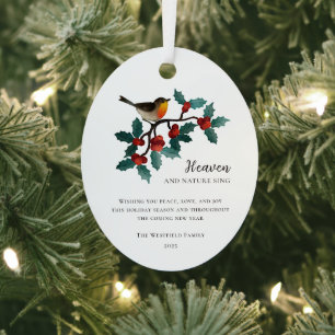 Himmel und Natur singen Vogel auf Stechpalme Weihn Ornament Aus Metall
