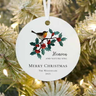 Himmel und Natur singen Vogel auf Stechpalme Weihn Ornament Aus Metall
