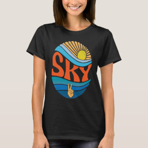 Himmel Vintage Sonnenuntergang Himmel Groovy Tie T-Shirt
