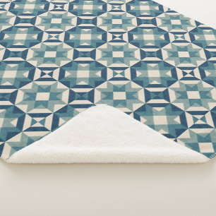 Himmel voller Sterne - Geometrisches Blau Sherpadecke