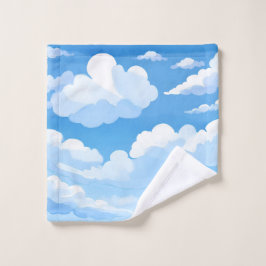 Himmel voller Wolken | Wasserfarbenes Blaues Himme Waschlappen