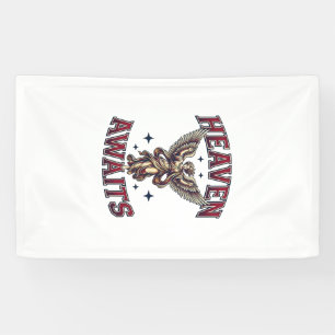 Himmel wartet auf gotisches Engel Vintage Gravur S Banner