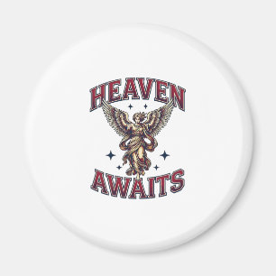 Himmel wartet Gothic Engel Vintage Stich Shirt Magnet