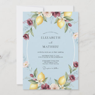 Himmel-Zitrone-Zitrus-Eukalyptus-Hochzeit Einladung