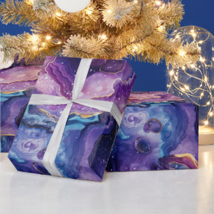 Himmelagit   Kosmisches abstraktes Steinmuster Geschenkpapier