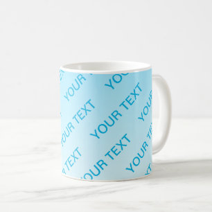 Himmelblau (änderbare Farbe!) Ombre- & Textmuster Kaffeetasse