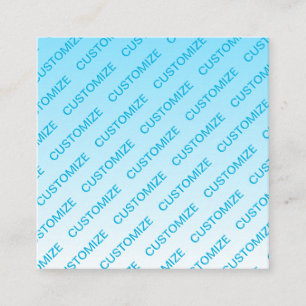Himmelblau (änderbare Farbe!) Ombre- & Textmuster Quadratische Visitenkarte