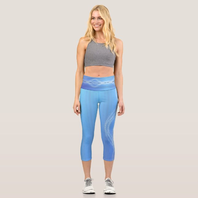 Himmelblau Capri Leggings (Vorderseite)