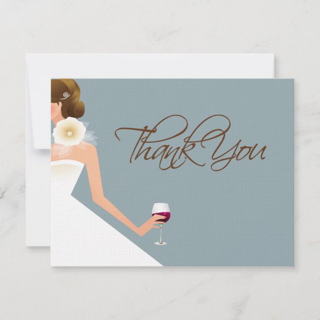 Himmelblau dankt Ihnen Brautpartykoordinate Dankeskarte (Vorderseite)