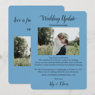 Himmelblau einfache Hochzeitsaktualisierung 2 Foto Ankündigung