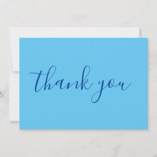 Himmelblau Elegant Modern Schlichte Handschrift Dankeskarte