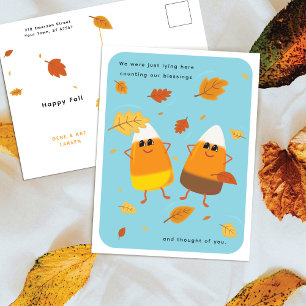 Himmelblau   Gemischtes Candy Corn Duo   Erntedank Feiertagspostkarte