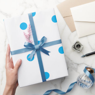 Himmelblau gepunktet weiß benutzerdefinierte Farbe Geschenkpapier