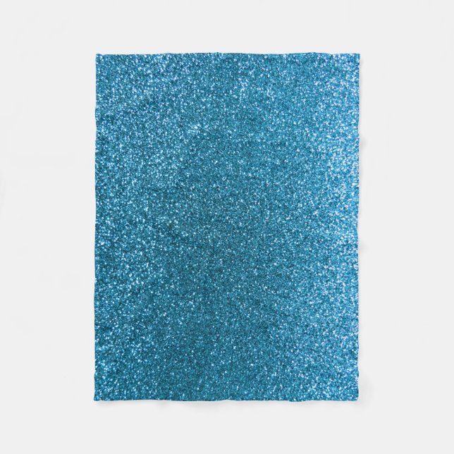 Himmelblau-Glitter Fleecedecke (Vorderseite)